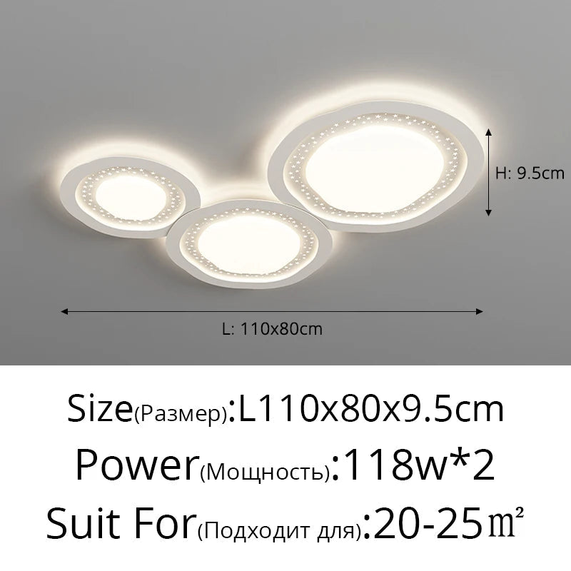 lustre led moderne galets gypsophile style simple protection des yeux