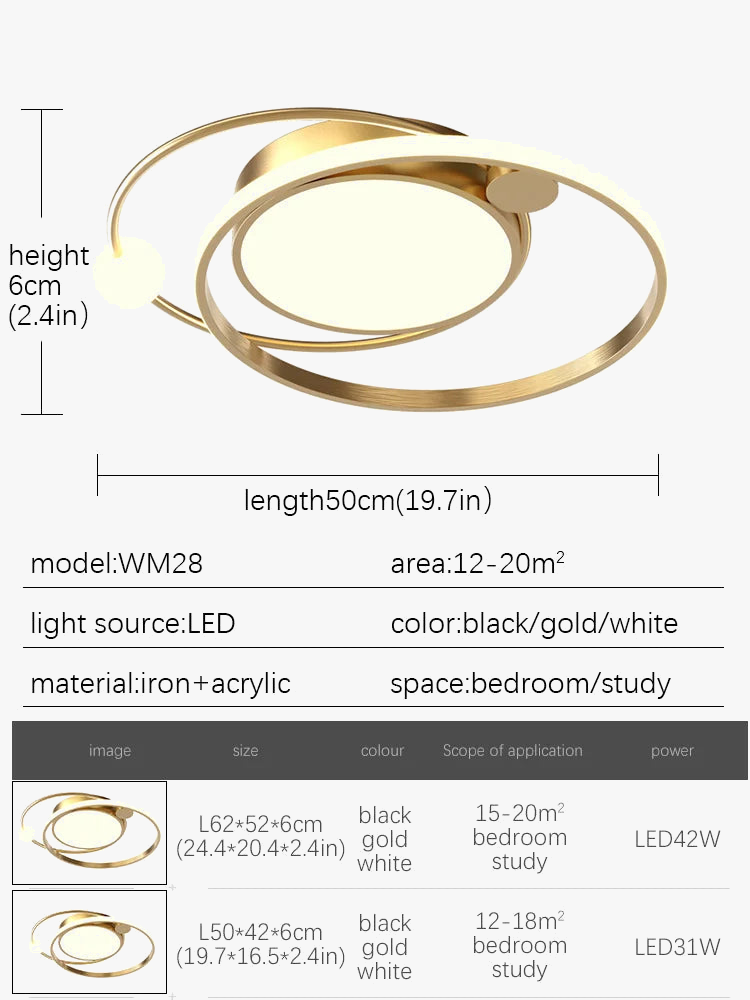 lustre led moderne à intensité variable pour intérieur