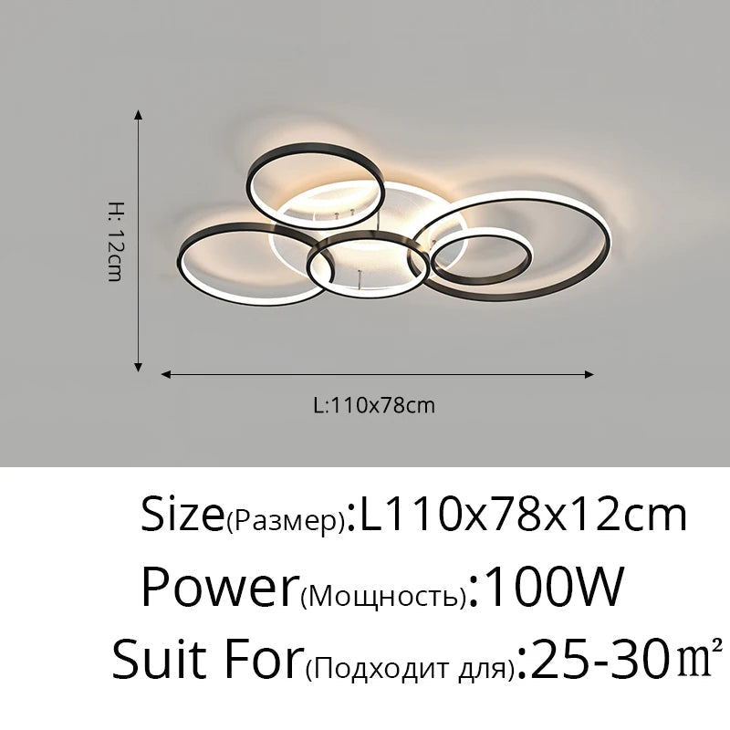 lustre led moderne minimaliste à intensité variable pour éclairage intérieur
