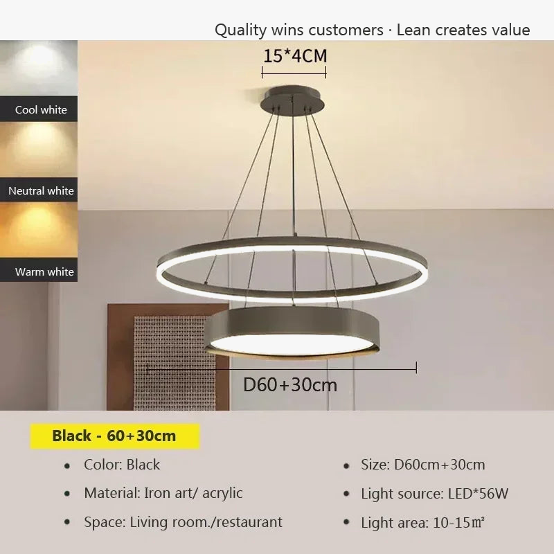 lustre led moderne minimaliste pour intérieur