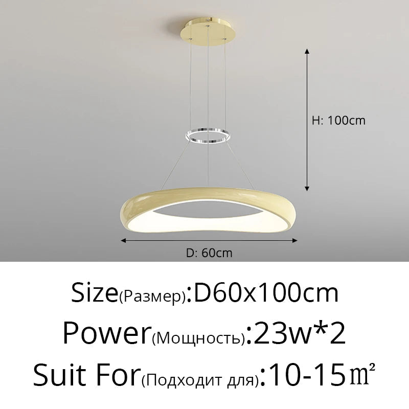 lustre led moderne nordique simple anneau restaurant bar