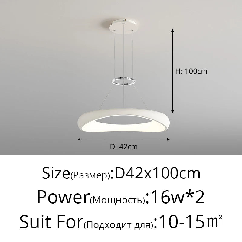 lustre led moderne nordique simple anneau restaurant bar