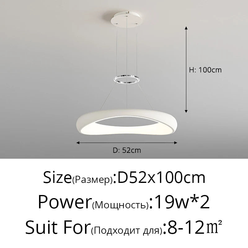lustre led moderne nordique simple anneau restaurant bar