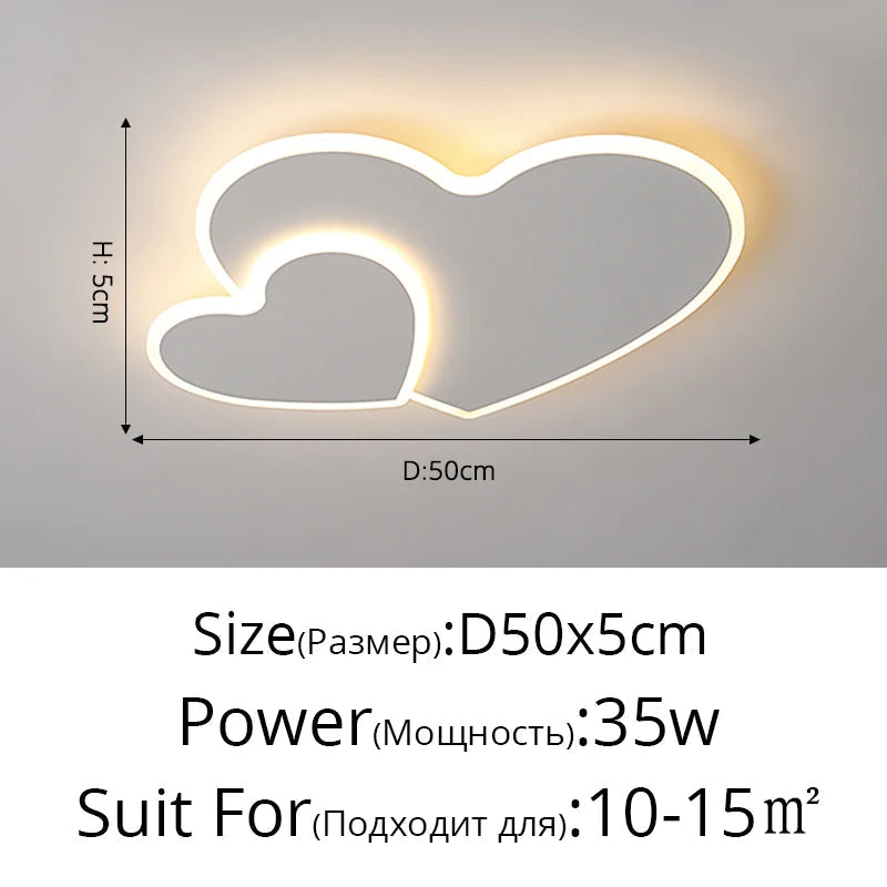 lustre led moderne nuage amour décoratif pour enfant