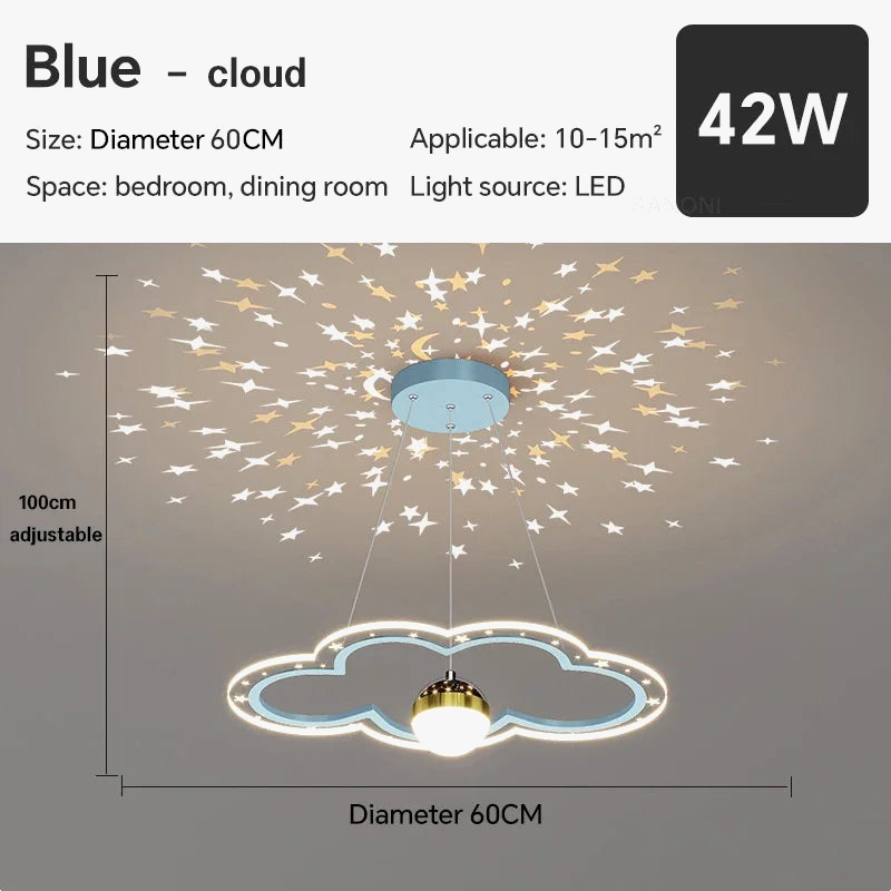 lustre led moderne nuage fleur éclairage ciel étoilé intérieur