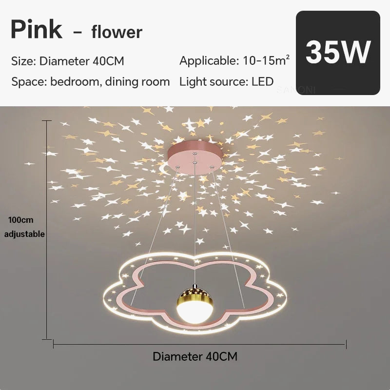 lustre led moderne nuage fleur éclairage ciel étoilé intérieur
