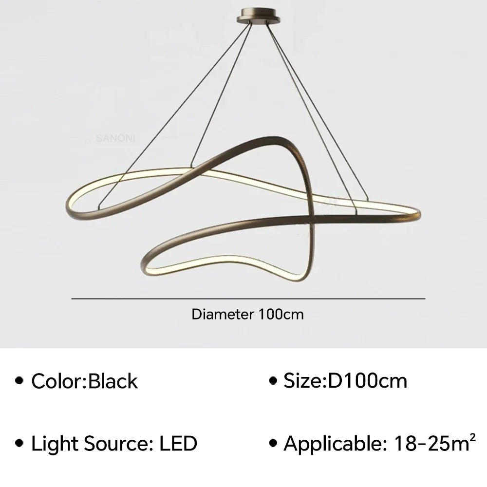 lustre led moderne suspendu pour décoration intérieure