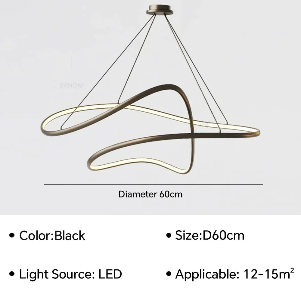 lustre led moderne suspendu pour décoration intérieure