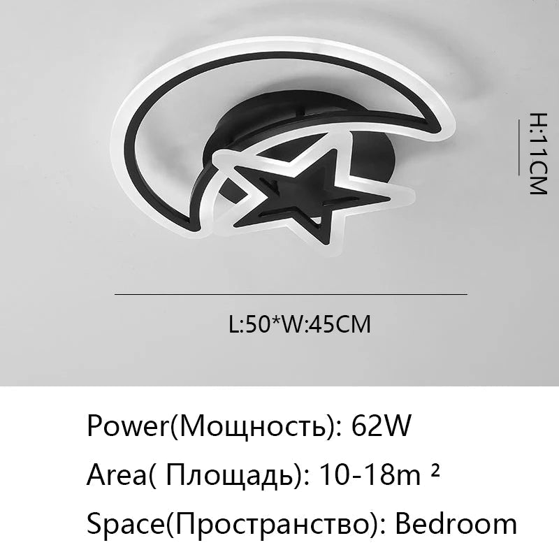 Plafonnier LED noir moderne éclairage de plafond