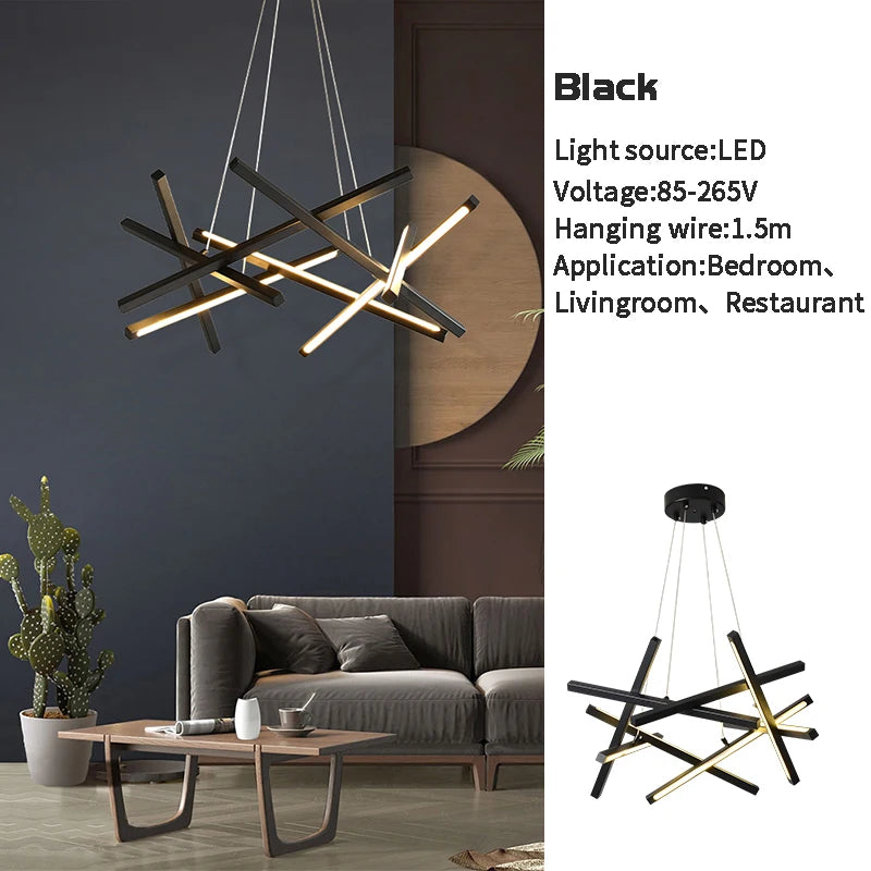 Lustre LED nordique adapté au salon
