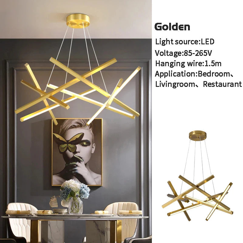 Lustre LED nordique adapté au salon