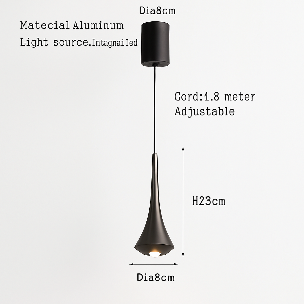 lustre led nordique anti-éblouissant en aluminium à intensité variable