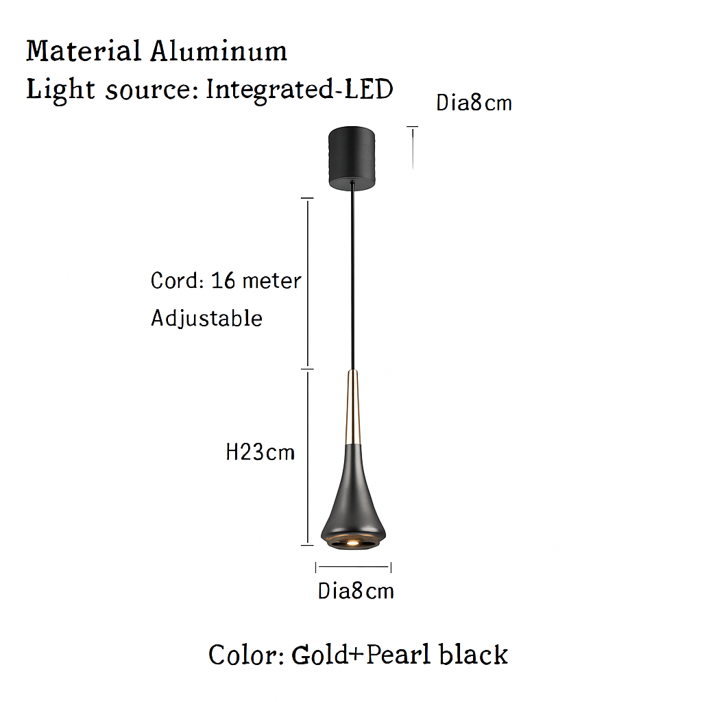 lustre led nordique anti-éblouissant en aluminium à intensité variable