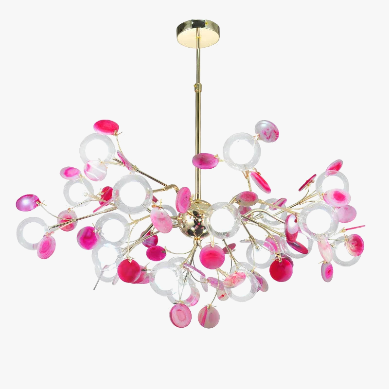 lustre led nordique bulle lumière luciole agate naturel romantique