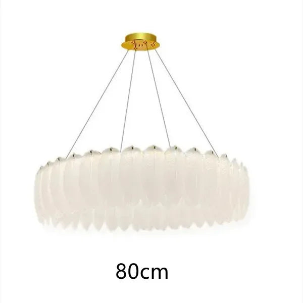 lustre led nordique en verre cristal et plumes décoratif d'intérieur