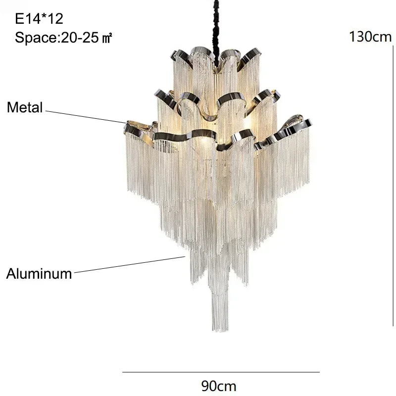 lustre à led pampilles industrielles éclairage intérieur décoration moderne