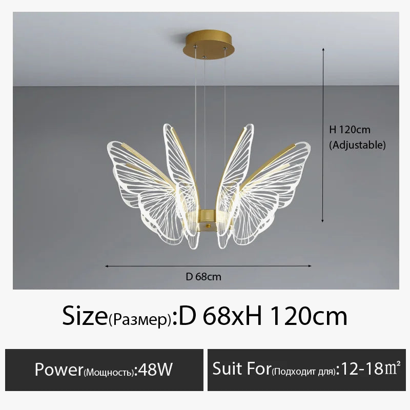 lustre led papillon design nordique moderne pour intérieur décoratif