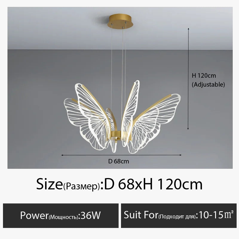lustre led papillon design nordique moderne pour intérieur décoratif