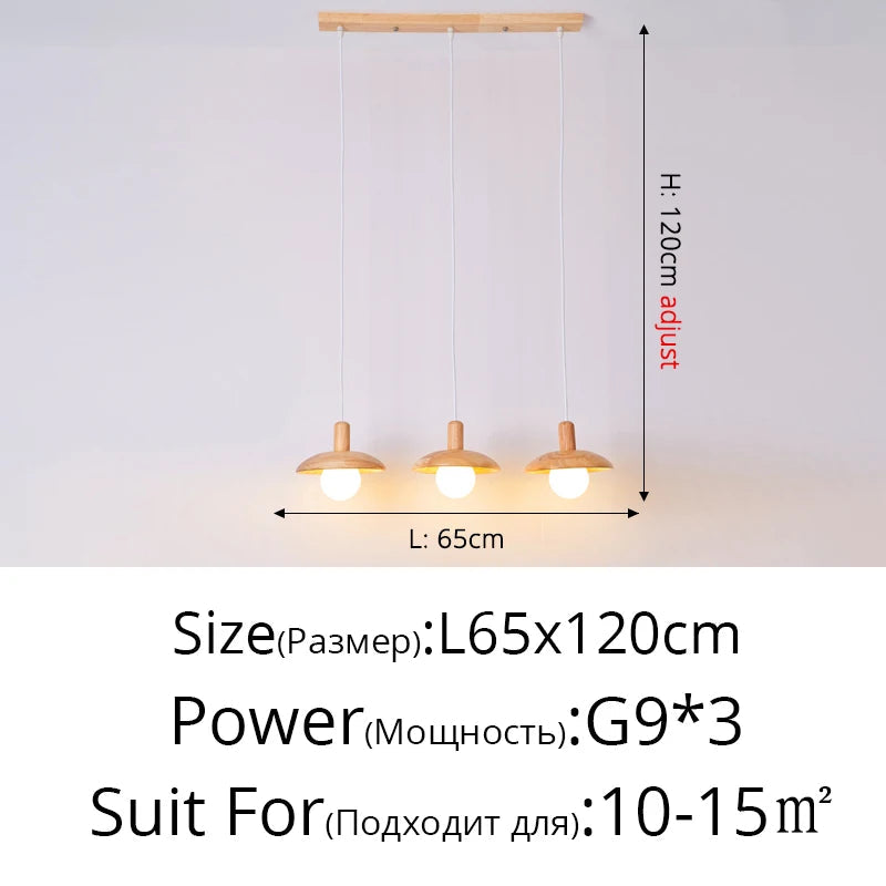 lustre led rondins frais style nordique créatif bois art