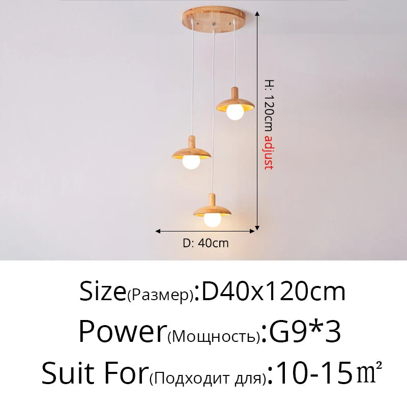 lustre led rondins frais style nordique créatif bois art