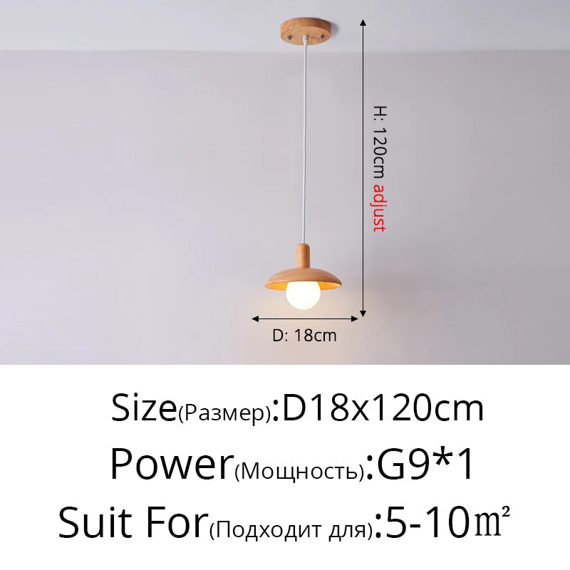 lustre led rondins frais style nordique créatif bois art