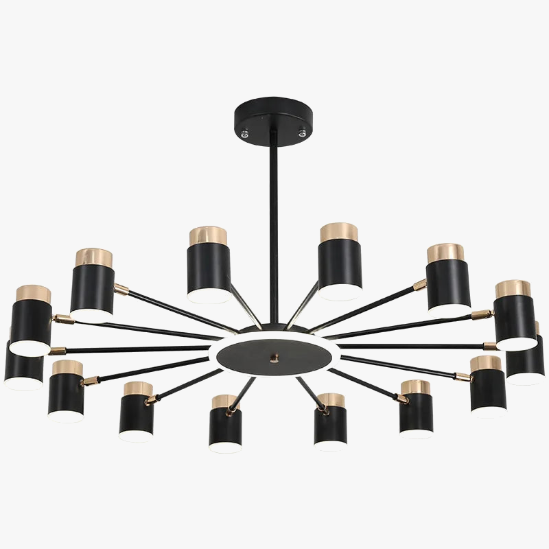 lustre led rotatif en métal pour éclairage de restaurant