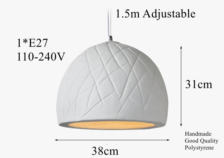 lustre led semi circulaire style wabi sabi nordique créatif