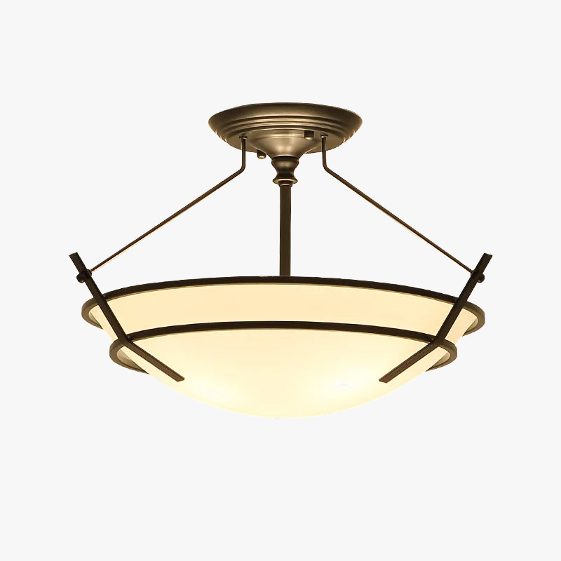 lustre led style campagnard américain en fer forgé et verre
