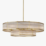 lustre led style loft américain en métal et tubes de verre