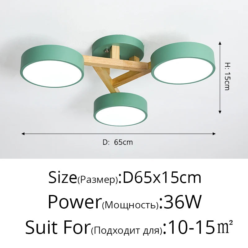 lustre led style nordique moderne en bois massif