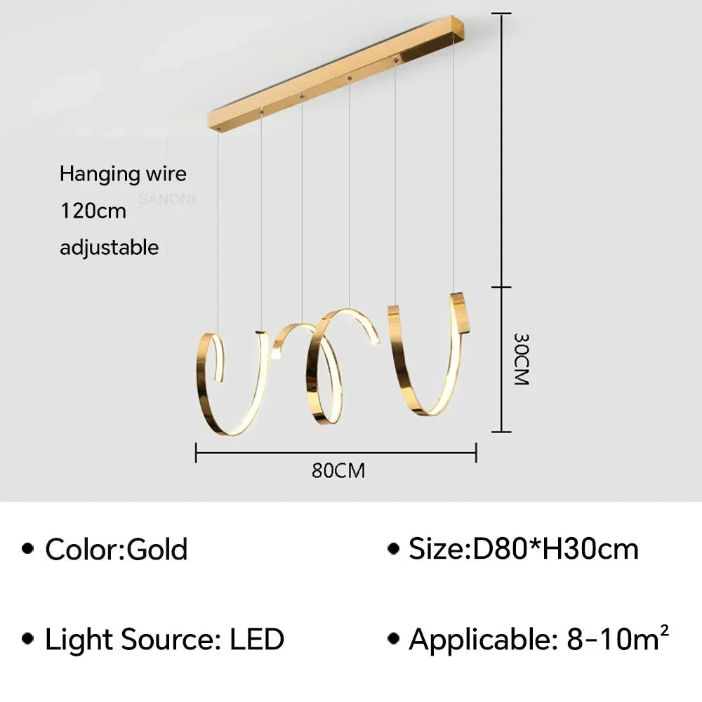 lustre led suspendu design moderne décoratif de luxe irrégulier
