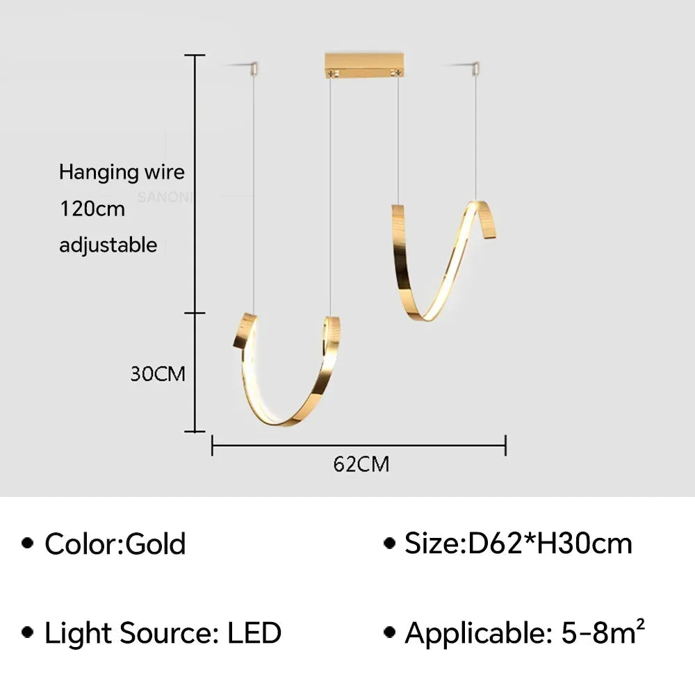lustre led suspendu design moderne décoratif de luxe irrégulier
