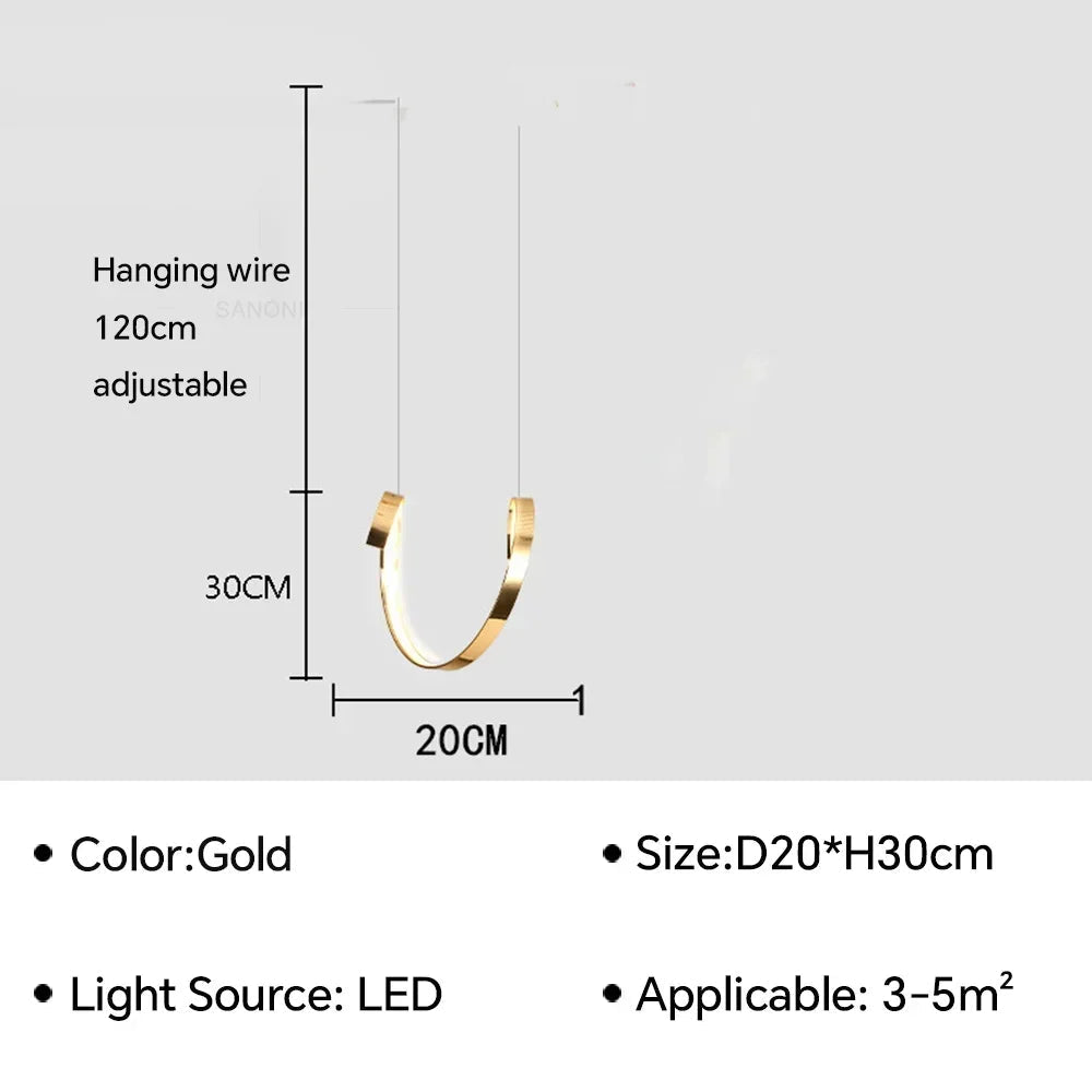 lustre led suspendu design moderne décoratif de luxe irrégulier