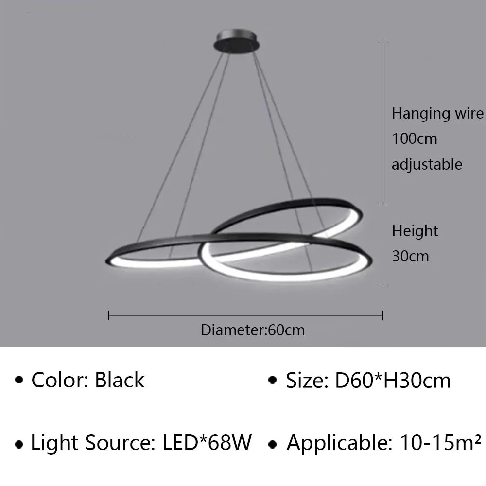 lustre led suspendu design moderne luminaire décoratif intérieur