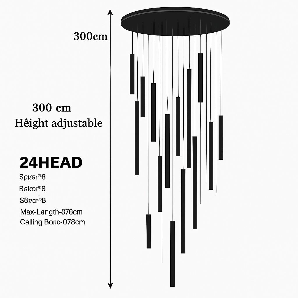 Lustre led suspendu design moderne pour villa loft hôtel
