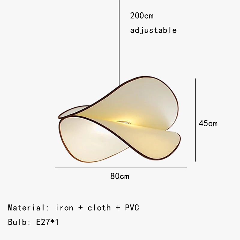 lustre led suspendu en tissu 	 style réglable
