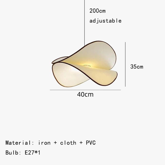 lustre led suspendu en tissu style 	 cordon réglable