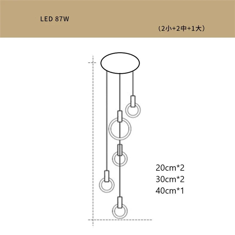 lustre led suspendu style loft pour escalier
