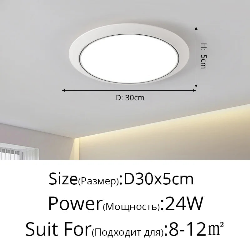lustre led ultra-mince trois-preuve circulaire moderne minimaliste