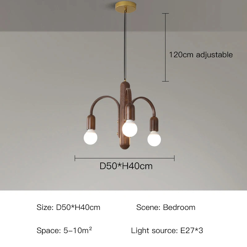 lustre à led vintage nordique imitation bois pour intérieur moderne