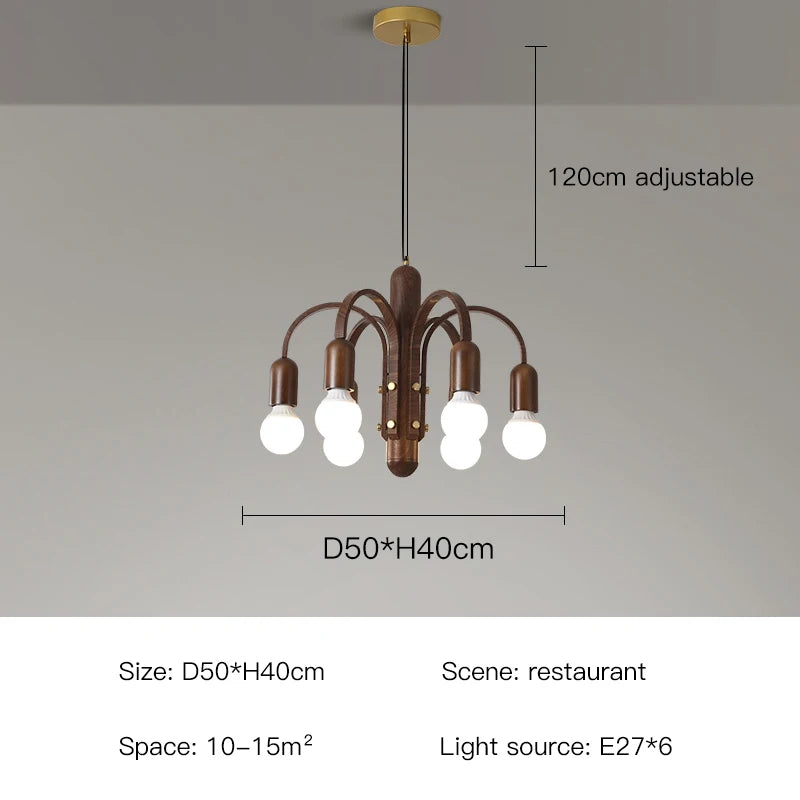 lustre à led vintage nordique imitation bois pour intérieur moderne