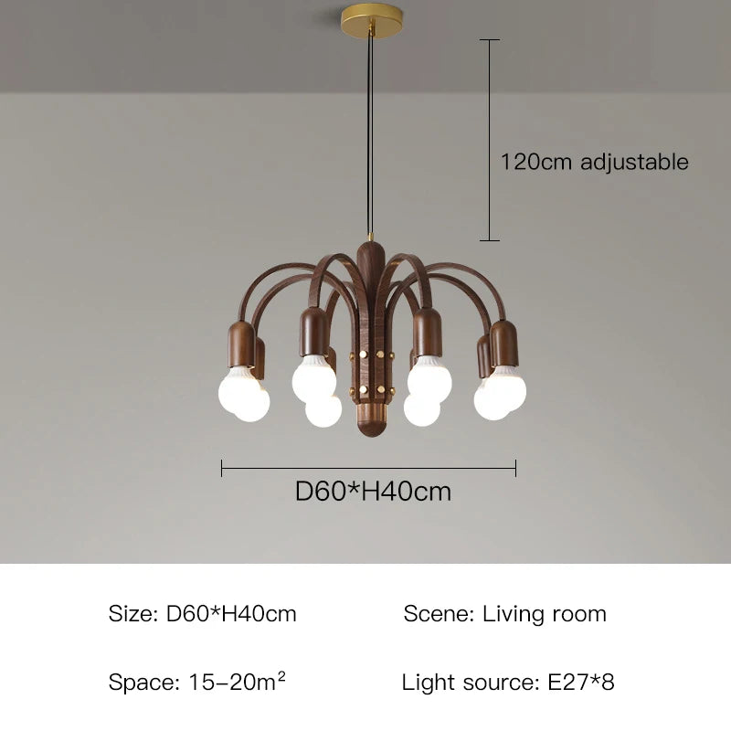 lustre à led vintage nordique imitation bois pour intérieur moderne