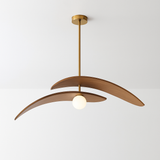 lustre à led wabi sabi en bois pour décoration intérieure