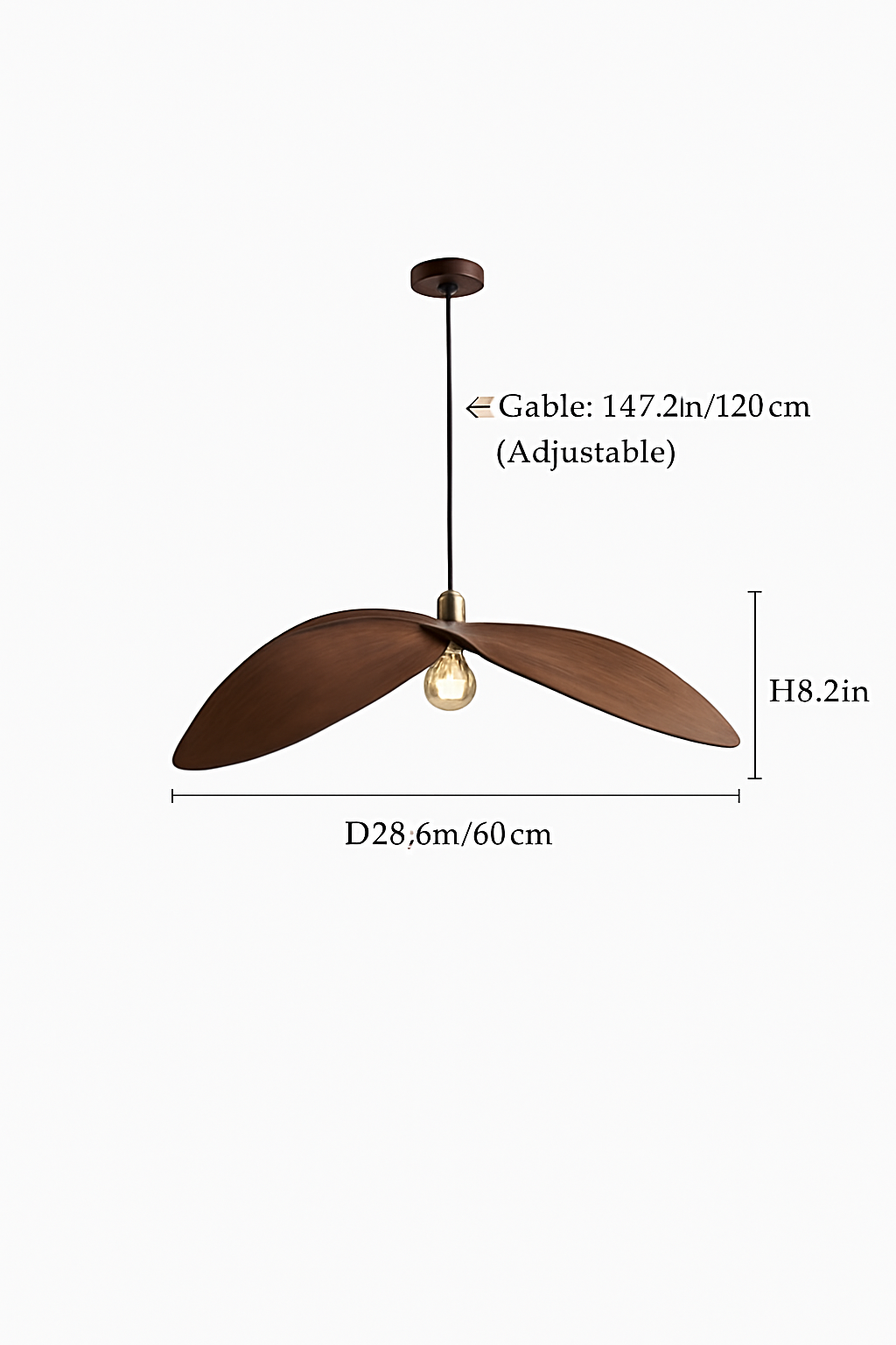 lustre à led wabi sabi en bois pour décoration intérieure
