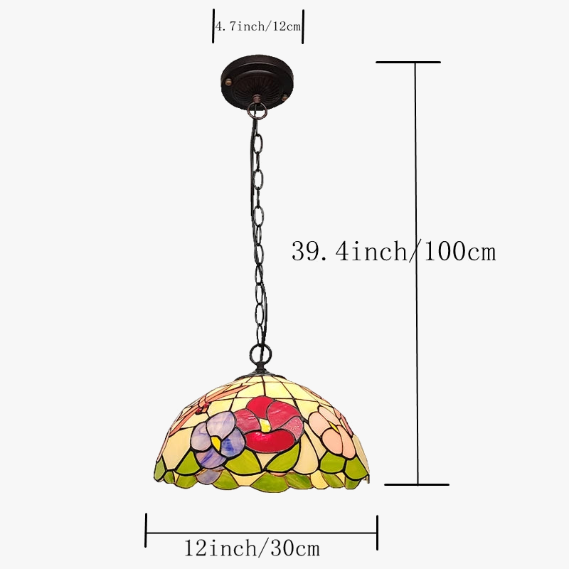 lustre libellule fleur style pastoral tiffany pour restaurant et cuisine