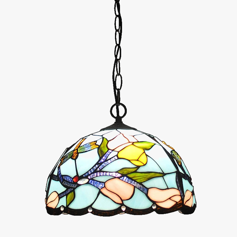 lustre libellule émaillé style tiffany éclairage vintage élégant