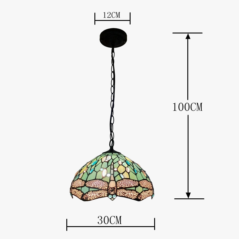 lustre libellule scandinave style tiffany rétro éclairage design jardin