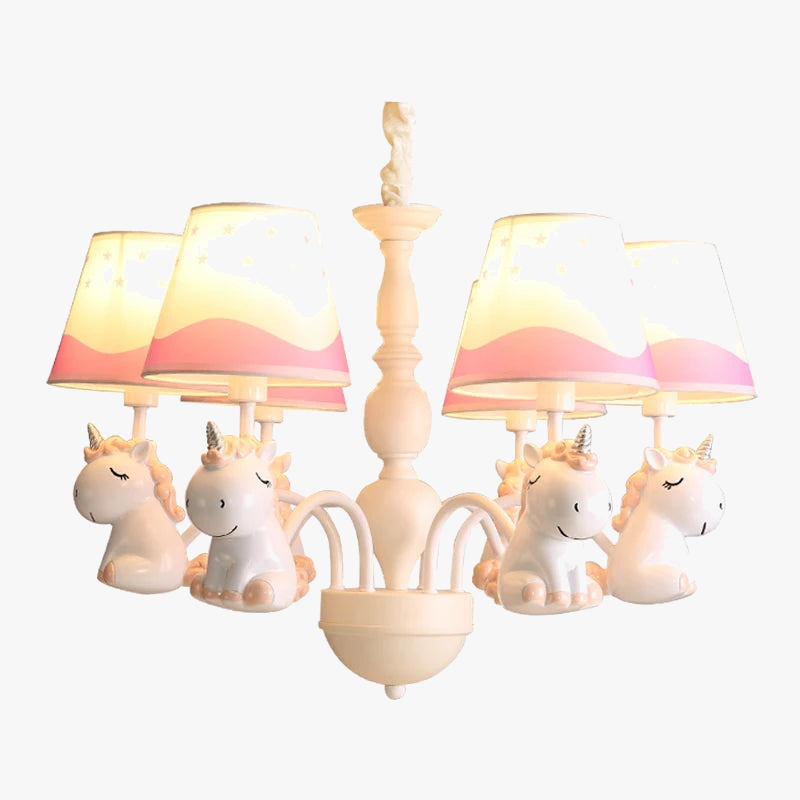 lustre licorne pour jardin d'enfants et chambre à coucher
