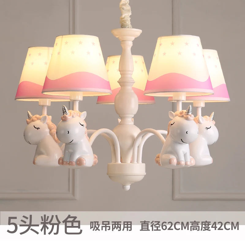 lustre licorne pour jardin d'enfants et chambre à coucher