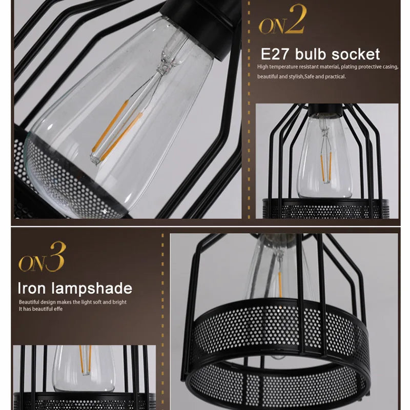 lustre loft rétro style industriel 3 4 5 têtes suspension